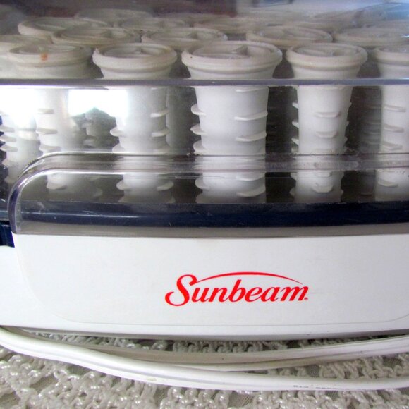 HOT ROLLERS, SUNBEAM 20-CURLER SET, NON-TANGLE DESIGN w LONG CORD + CLIPS, EUC - Picture 2 of 5